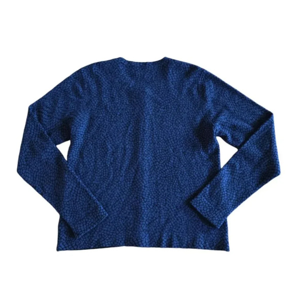 Saks Fifth Avenue Black 100% Cashmere Women's Size XL Blue Long Sleeve Button Up - Picture 4 of 9